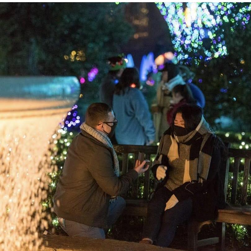 Night we got engaged at the Atlanta Botanical Garden