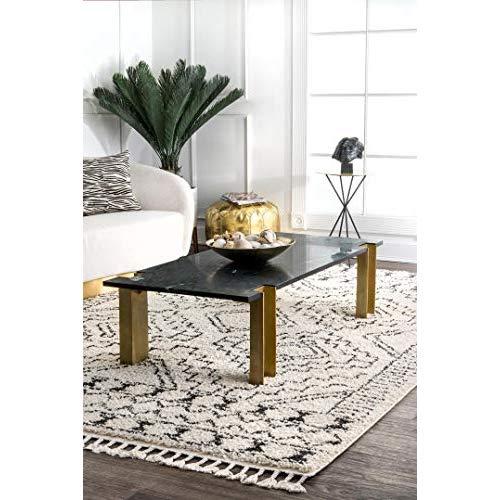 nuLOOM Vasiliki Moroccan Tribal Shag Area Rug, 8' x 11', Off White
