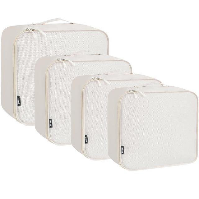 BAGAIL 4 Set Packing Cubes Various Sizes Packing Organizer for Travel Accessories Luggage Carry On Suitcase-Cream