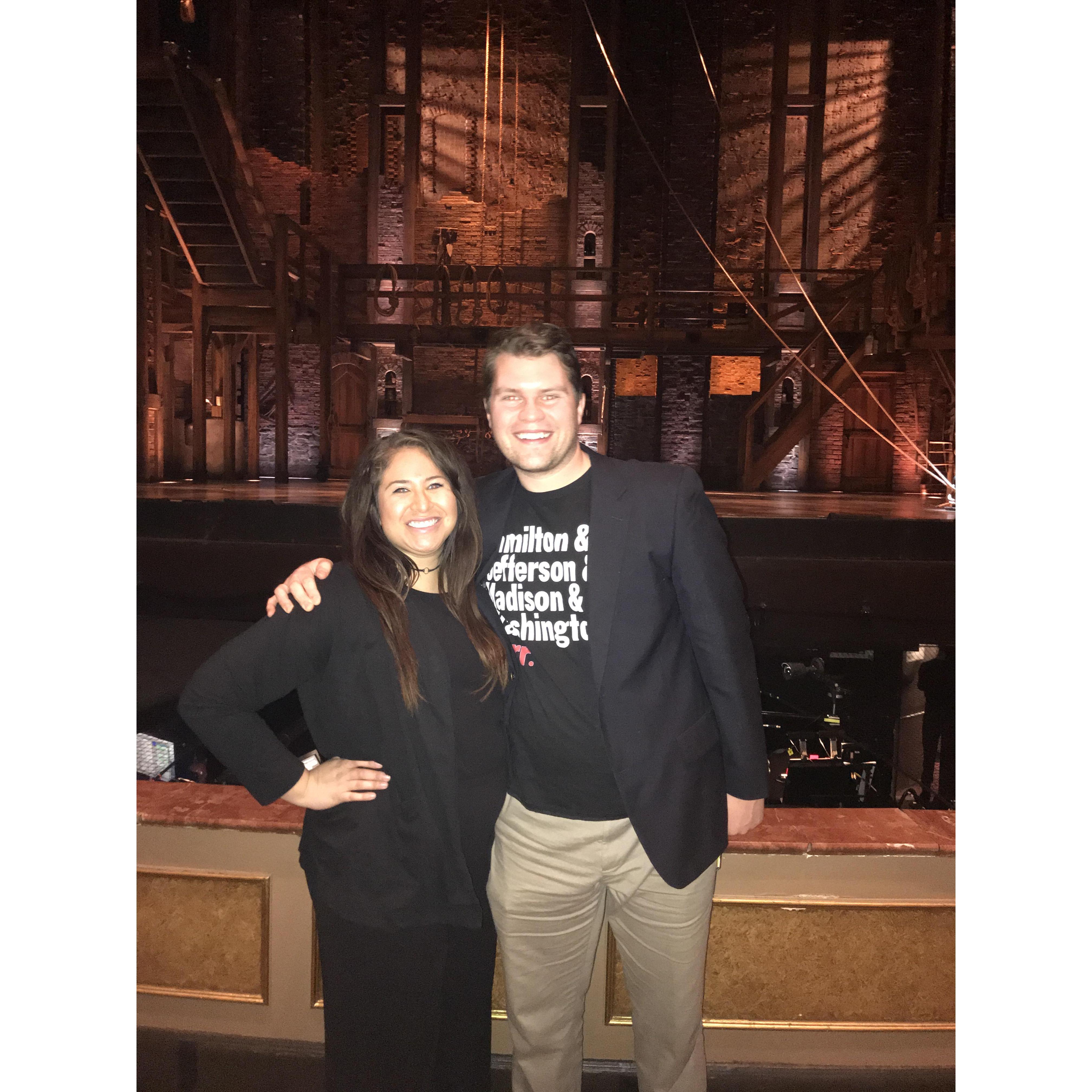 IN THE ROOM WHERE IT HAPPENS! Had to see Hamilton when it came through Columbus, Winter 2019. We listen to and sing the soundtrack all of the time!