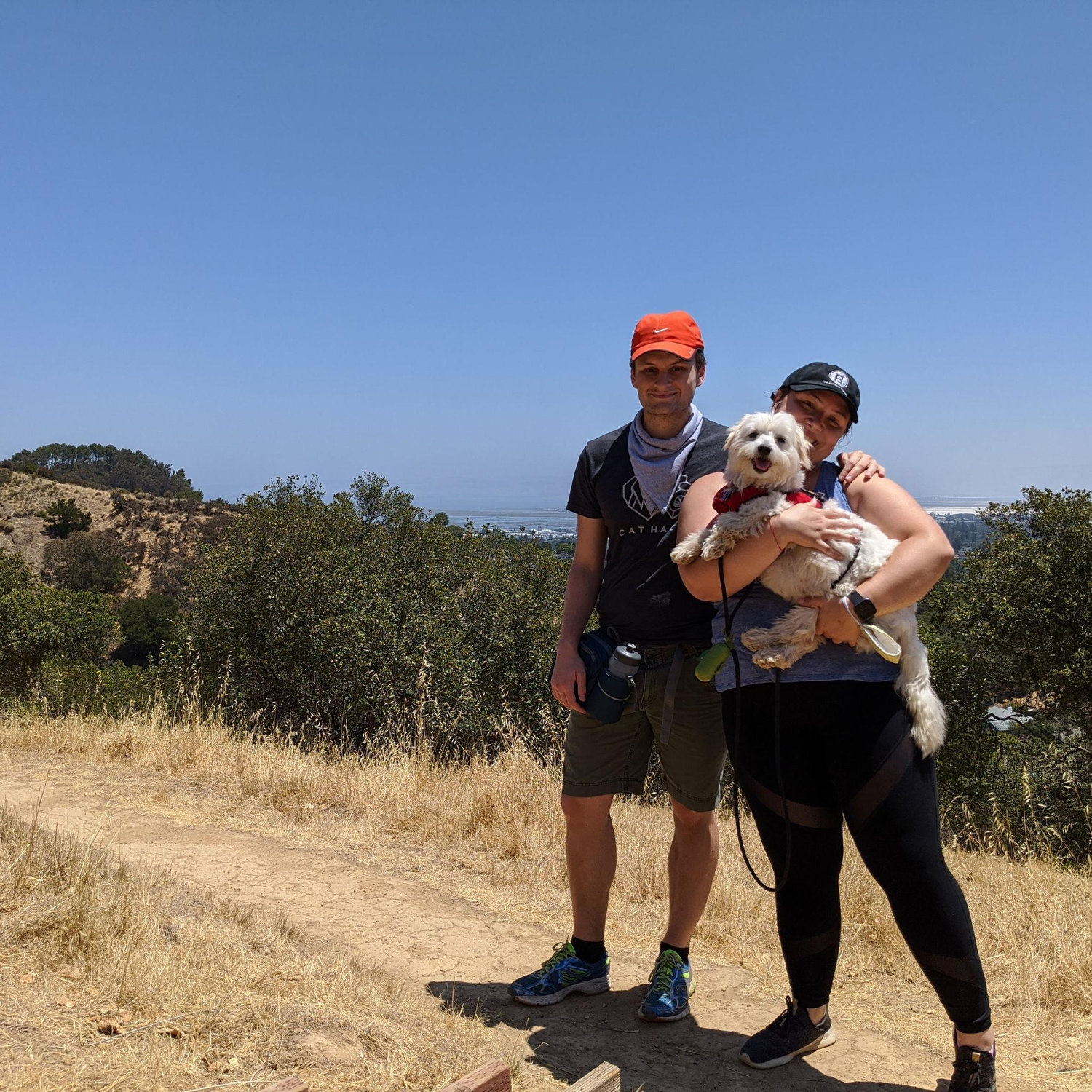 Swiss' first hike after we adopted him