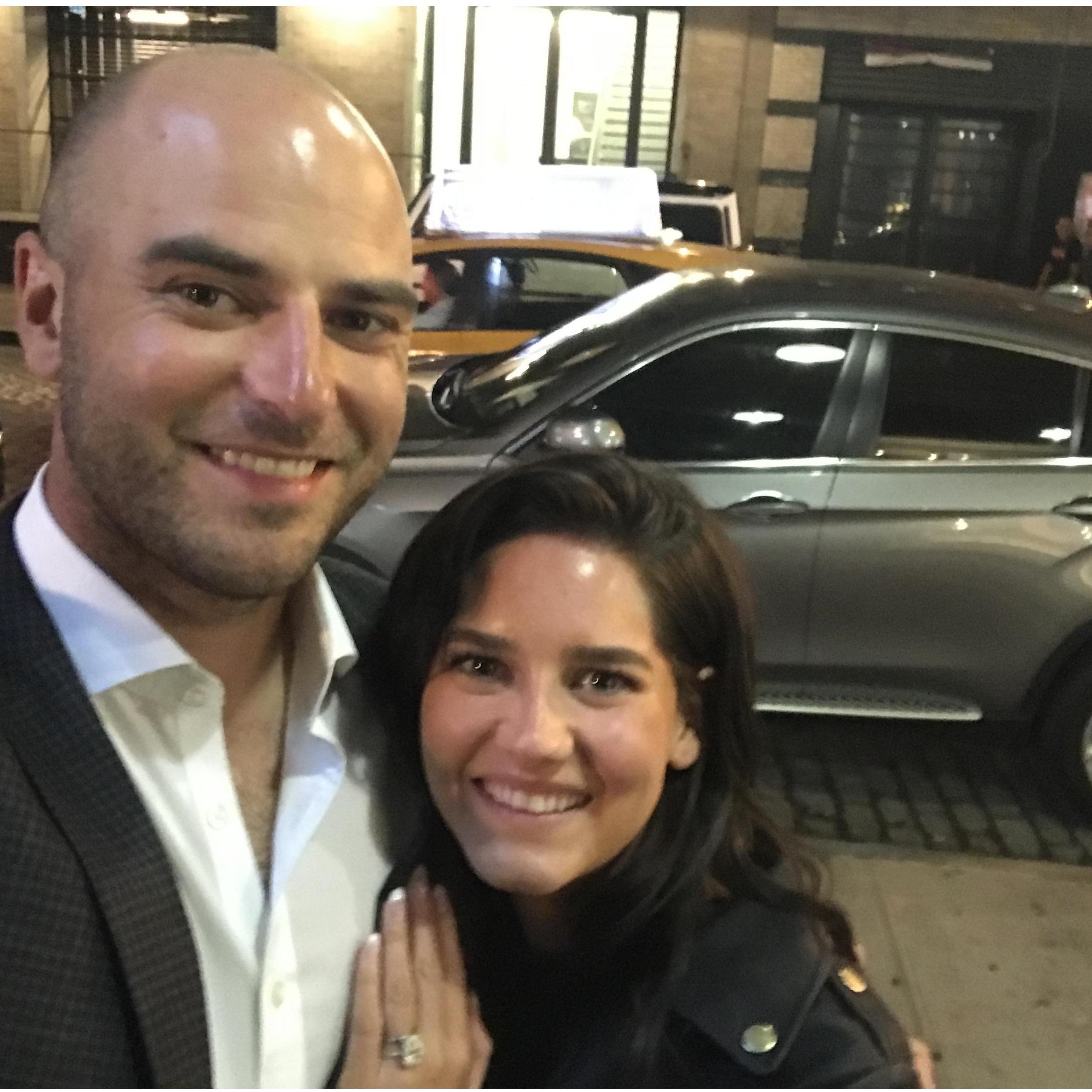 The night we got engaged in New York! After dinner, we walked outside and took some quick pictures because we were on such a high, we wanted some pictures to remember such a special moment.