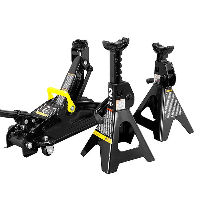 BIG RED AT82001BR Hydraulic Trolley Service/Floor Jack Combo with 2 Jack Stands, 2 Ton (4,000 lb), Black