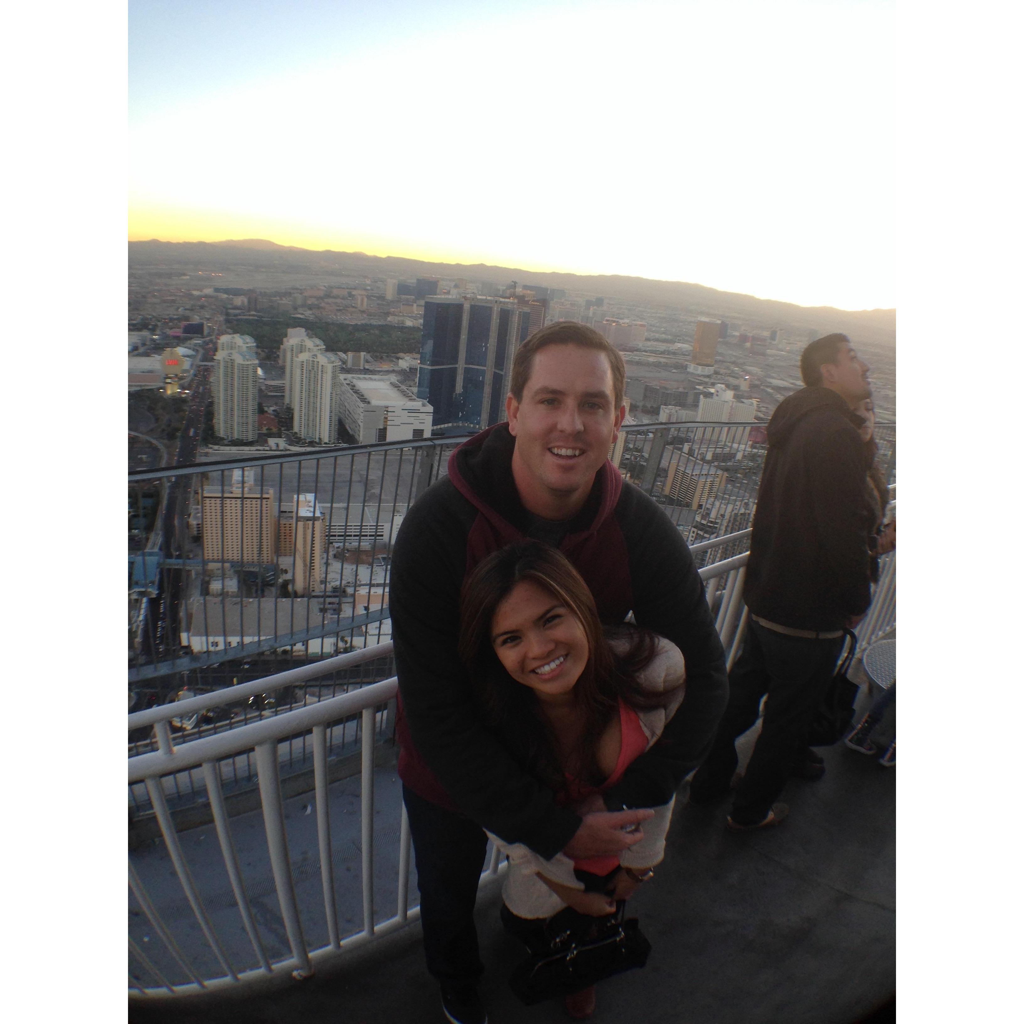 At the top of the Stratosphere. Evan's first trip to Vegas.