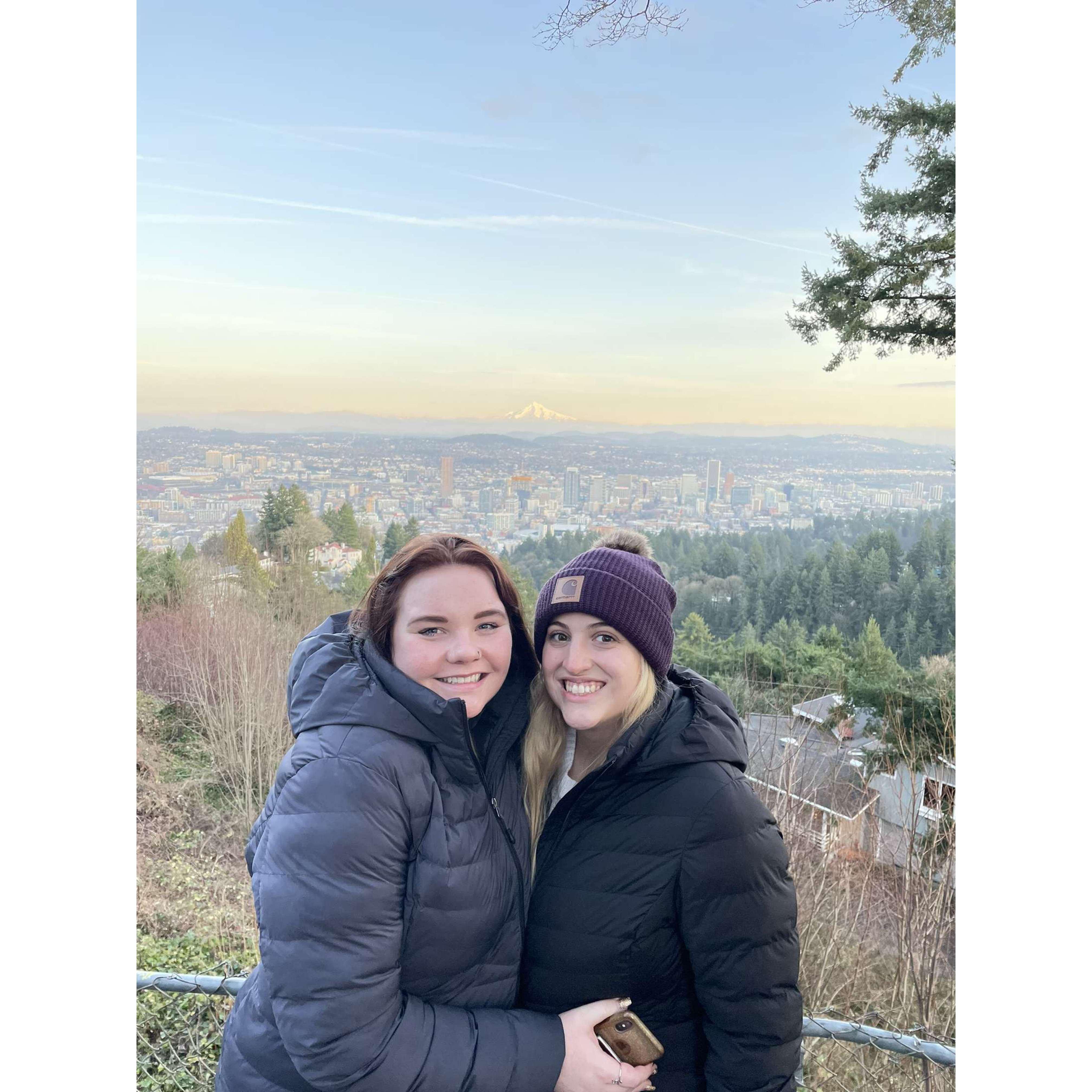 At Pittock Mansion overlooking Portland during our first trip to the city!