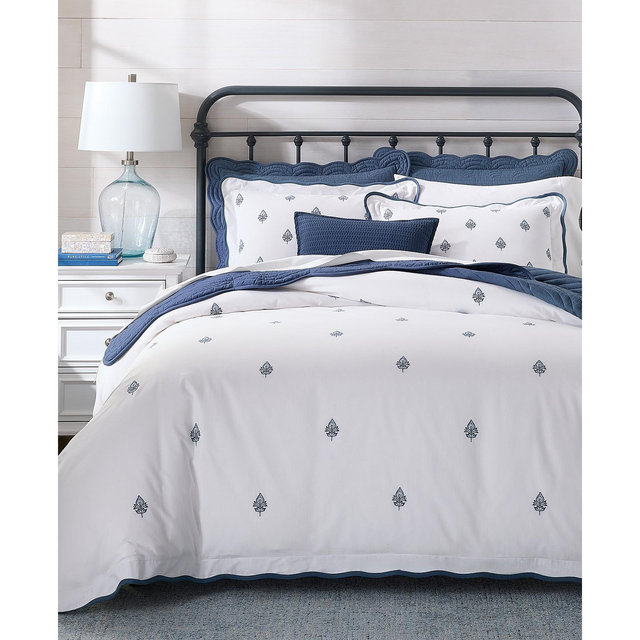 Charter Club Irving Embroidery 3-Pc. Duvet Cover Set, Full/Queen, Macy's Exclusive