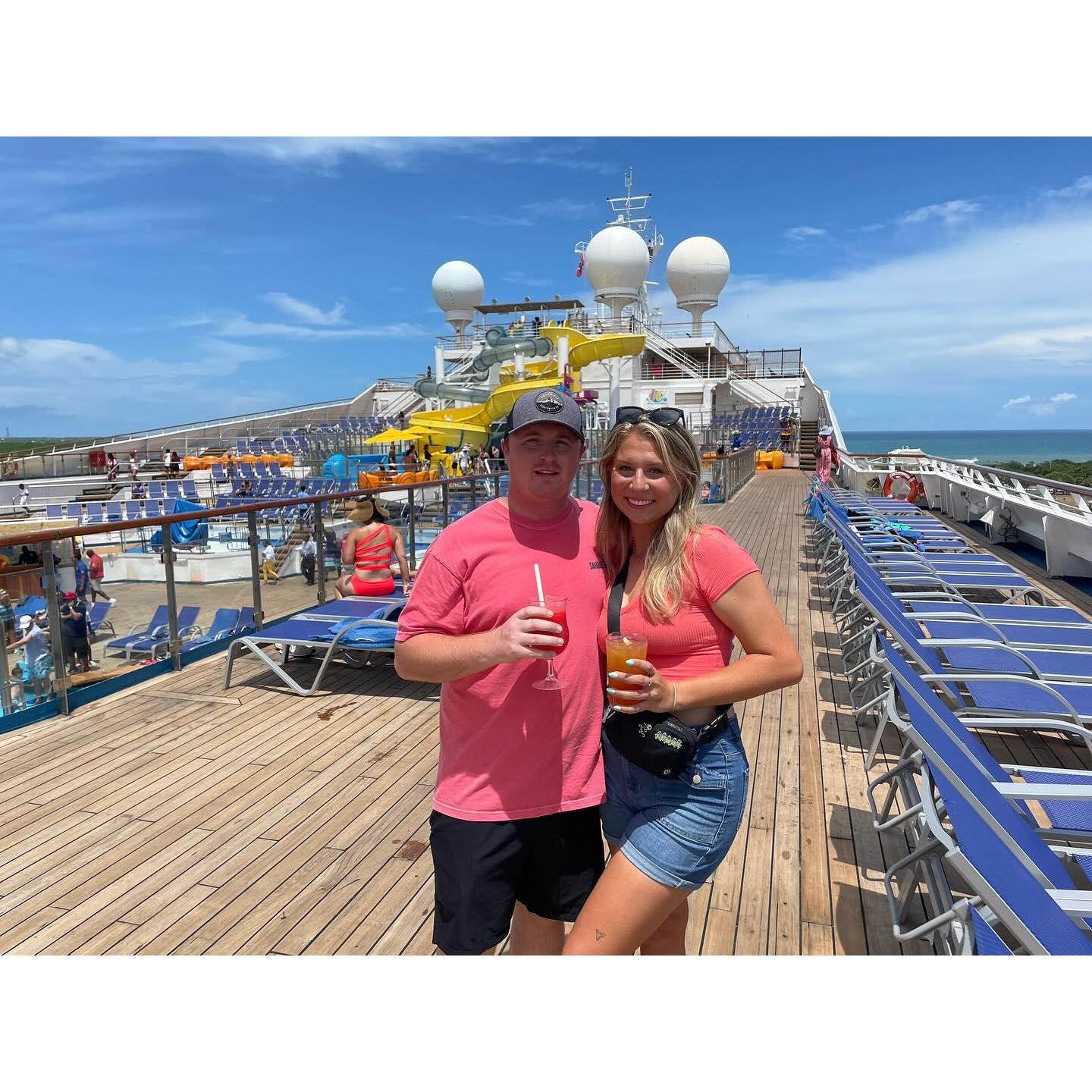 Brandon's first cruise in Summer 2024, right before our engagement