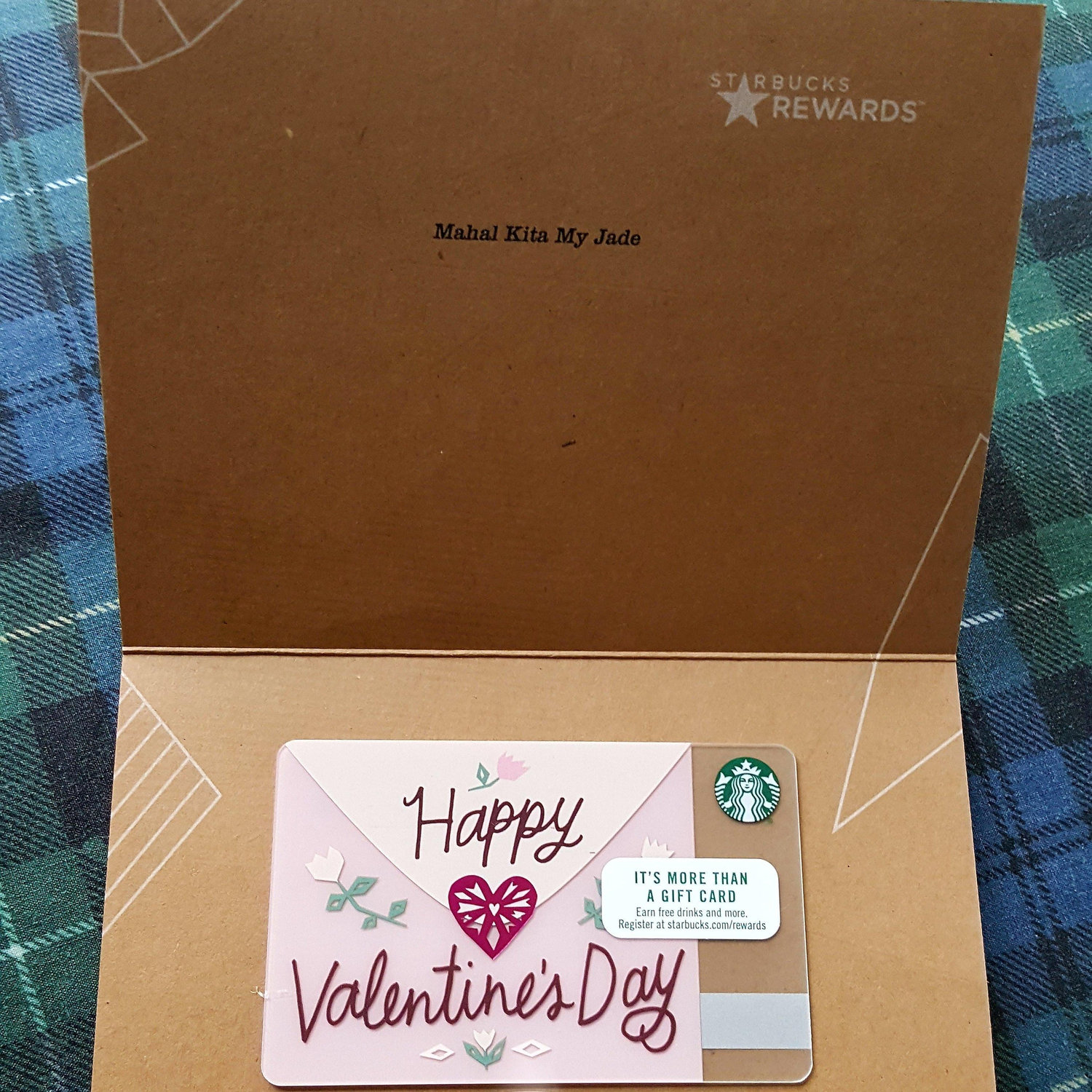 His Valentine's gift to me! This marks our 1st month anniversary too.