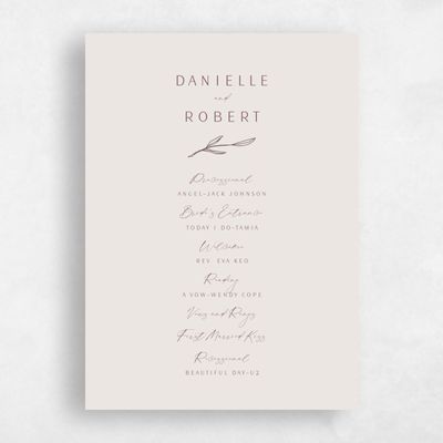 Light Greige, Beige Wedding Program - Avila