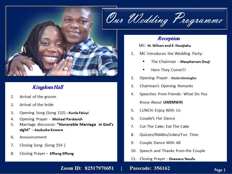 The Wedding Website of Uwem Obot and Winnie Osagie