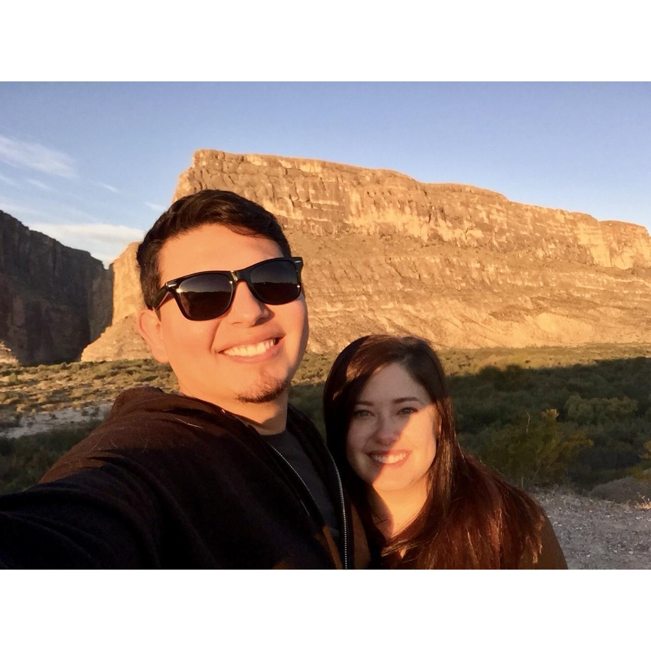 Sunrise at Santa Elena Canyon in Big Bend National Park.