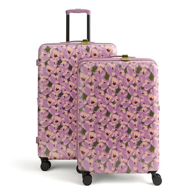 Hardside 2 Piece Luggage Set, Curly Tulips Purple, One Size