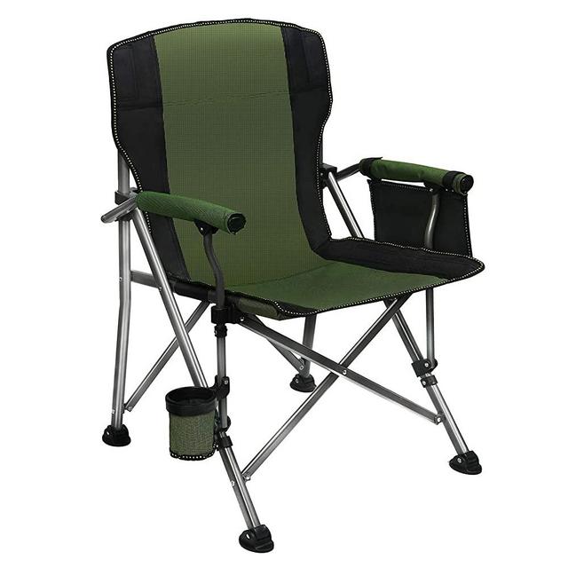 Folding Camping Chair Oversized Collapsible Camp Chair with Cup Holder and Removable Storage Bag, Heavy Duty Support 350 LBS, Portable Lawn Chair for Outdoor Camp, Picnic, Travel, Fishing