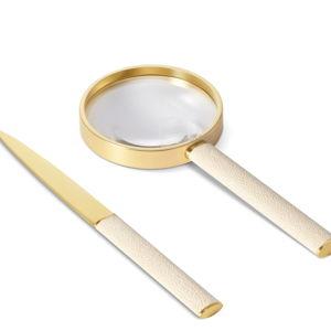 Shagreen Magnifying Glass And Letter Opener Set