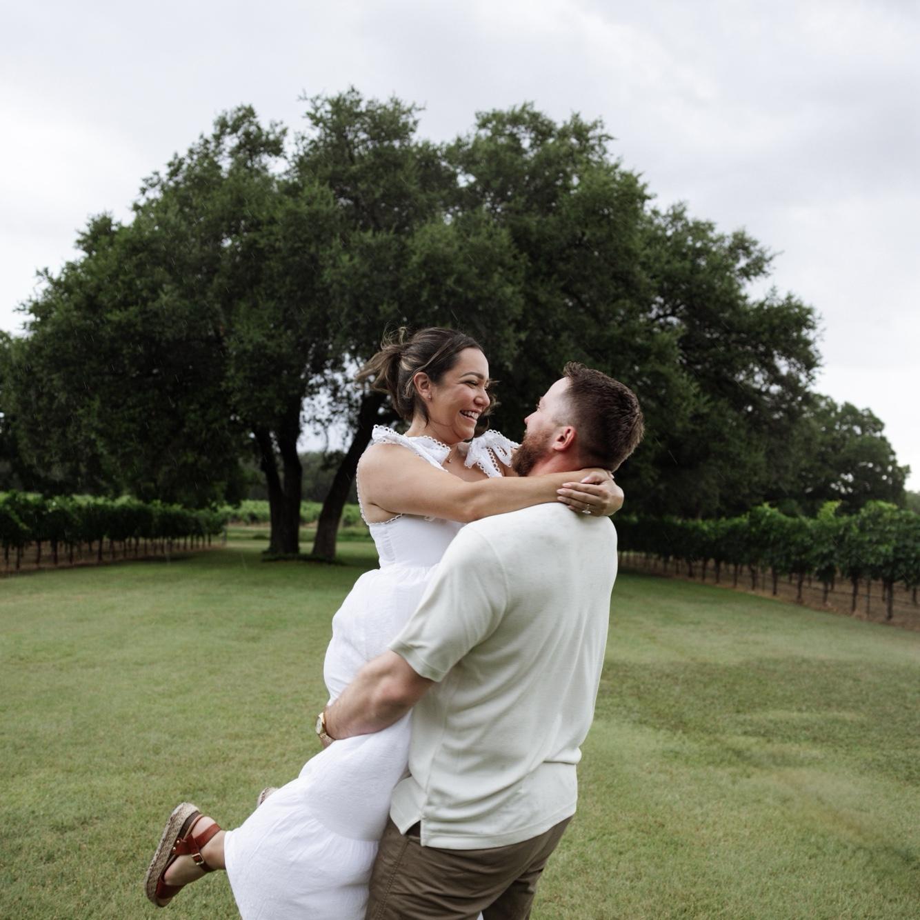It poured during our engagement photos!! Our notebook moment lol.