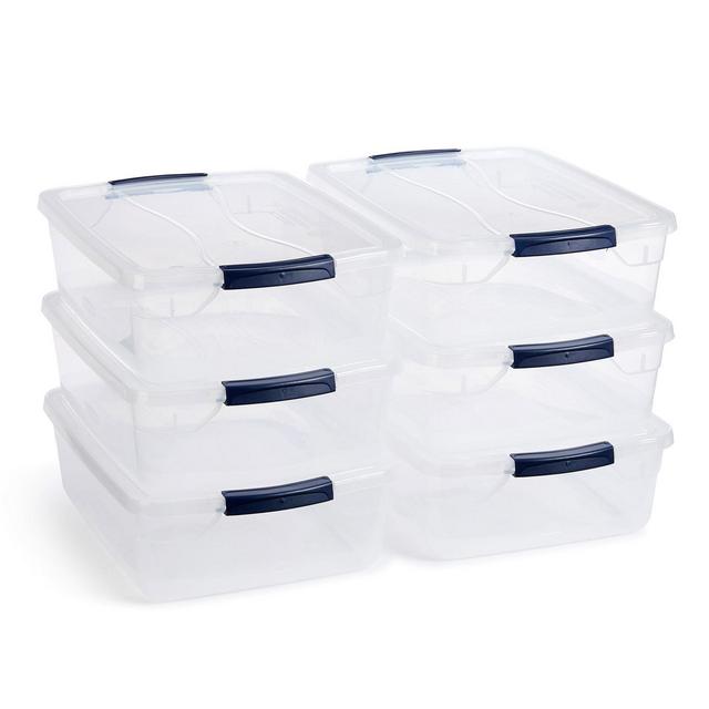 mDesign Plastic Divided First Aid Box Kit, 5 Sections/Hinge Lid, 2 Pack -  Clear