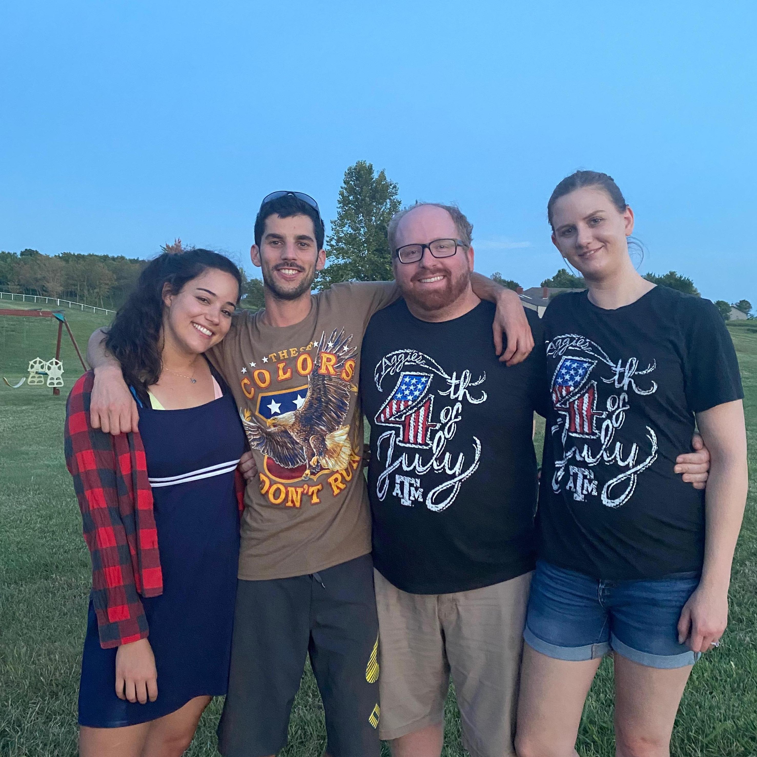 July 2020 - Celebrating 4th of July with friends Keith and Kelsey Byrne and the Byrne family in Oklahoma.