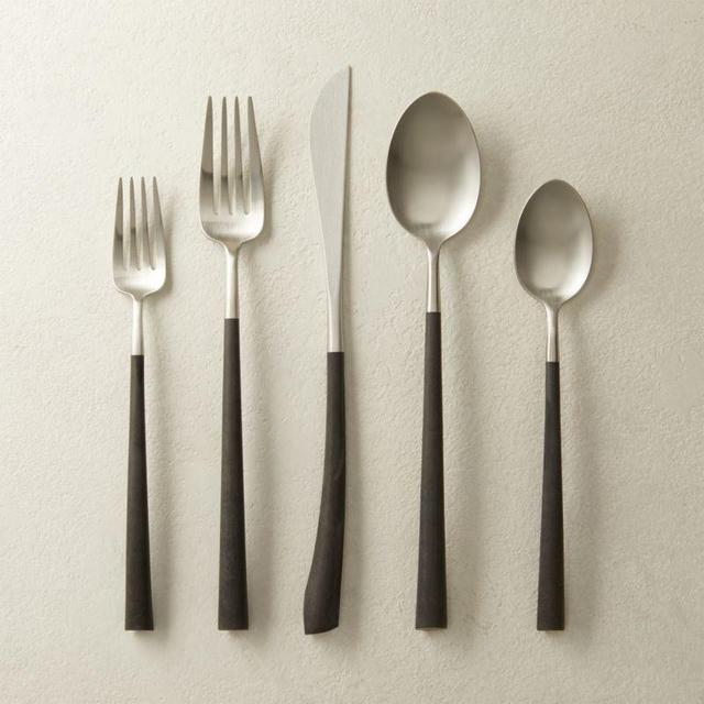5-Piece Arc Black Flatware Set