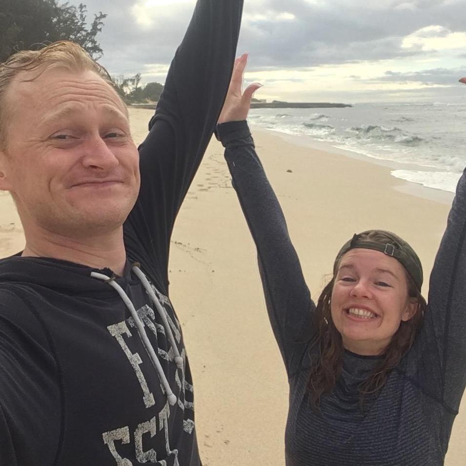 YAY! Engaged! On a beach! At Turtle Bay on Oahu.
