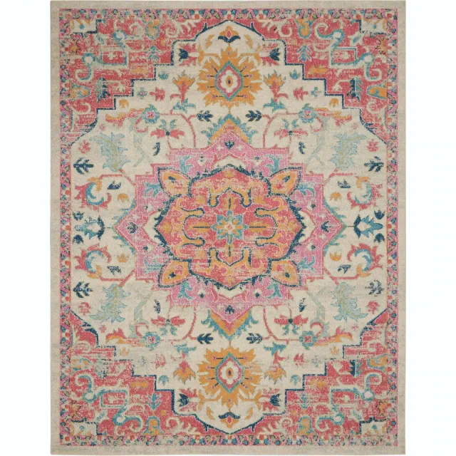 Nourison Passion 8' x 10' Ivory Pink Bohemian Indoor Rug
