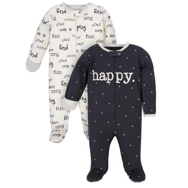 Mitten Cuff Footie Onesies, set of 2
