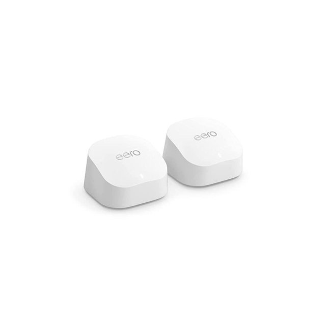 Introducing Amazon eero 6+ dual-band mesh Wi-Fi 6 system, with built-in Zigbee smart home hub and 160MHz client device support (2-pack)