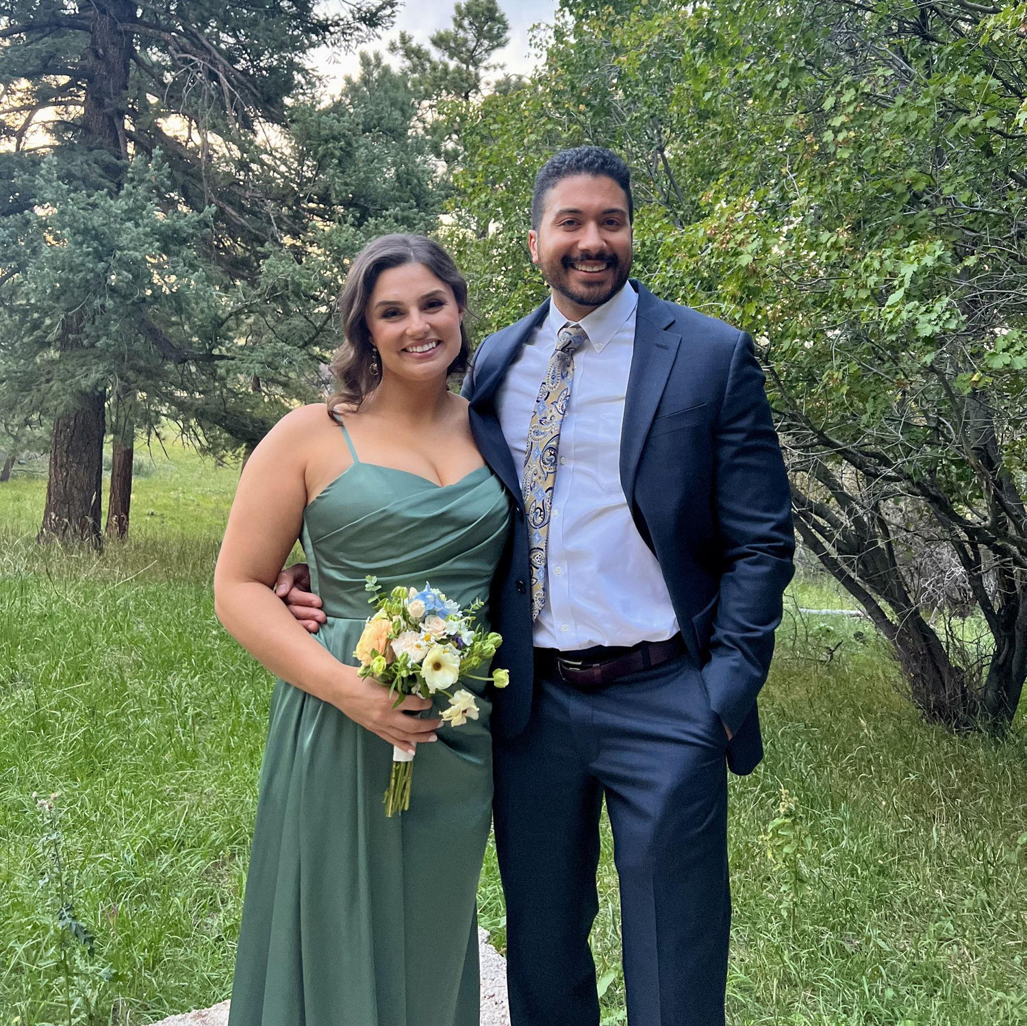 Kayla and Jordan at Lizzie and Cameron Petitt's wedding--you may  also know us as the maid of honor and the wedding officiant!