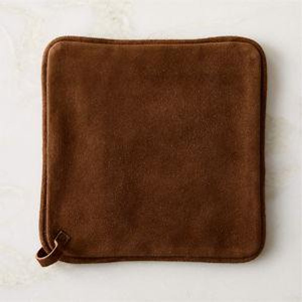 Ambra Brown Suede Pot Holder | CB2