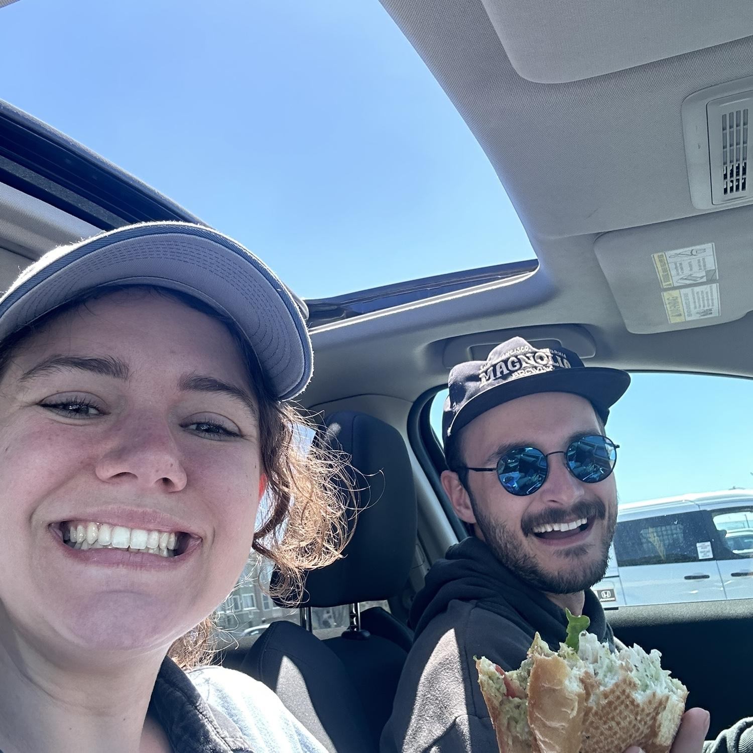 Too windy at the beach! Romantic car picnic 2024