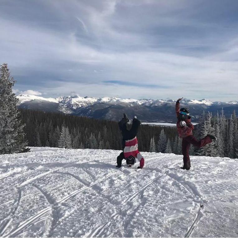 A quick break from snowmobiling in Grand Lake, CO.