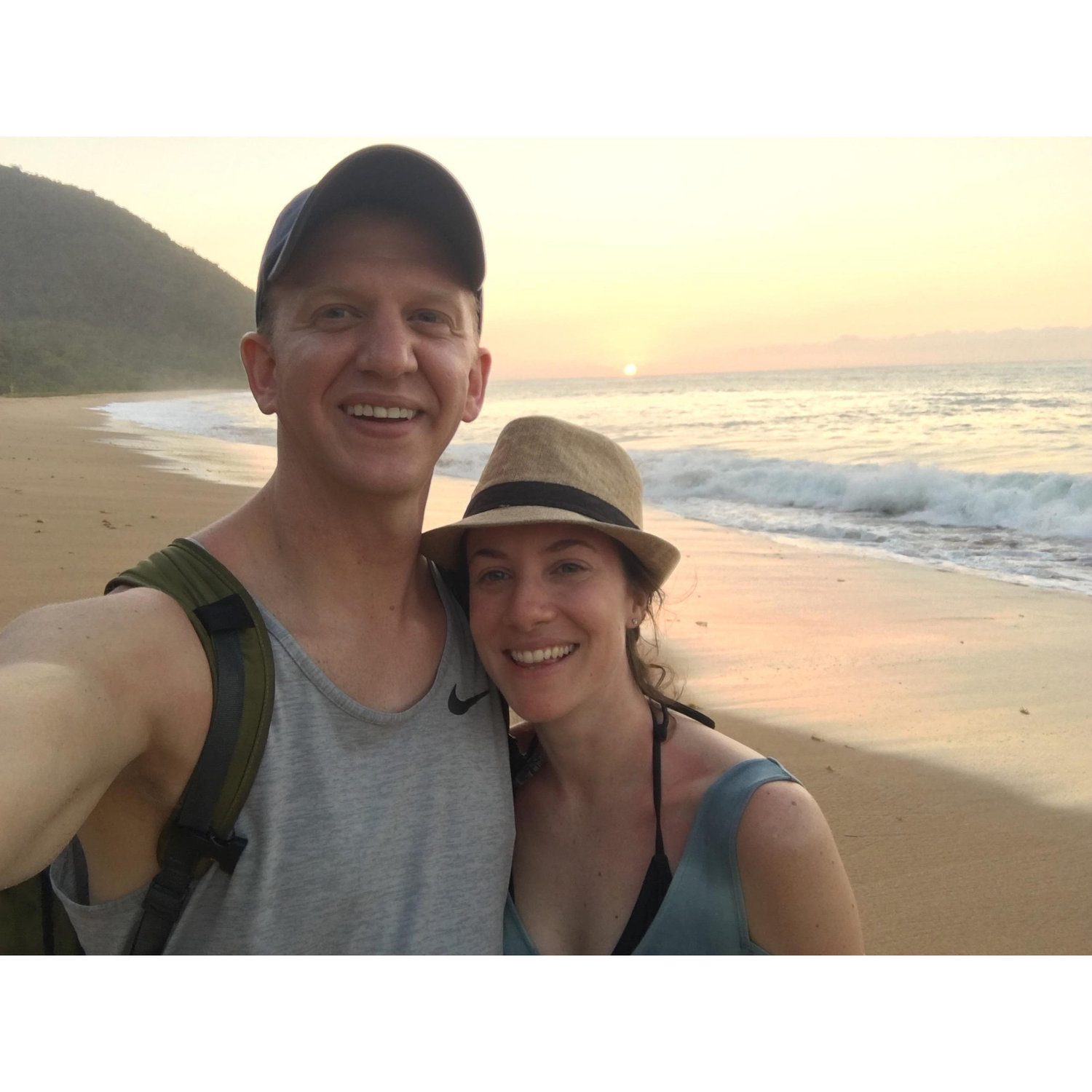 Moments after Andy proposed on Grande Arse Beach in Guadeloupe!