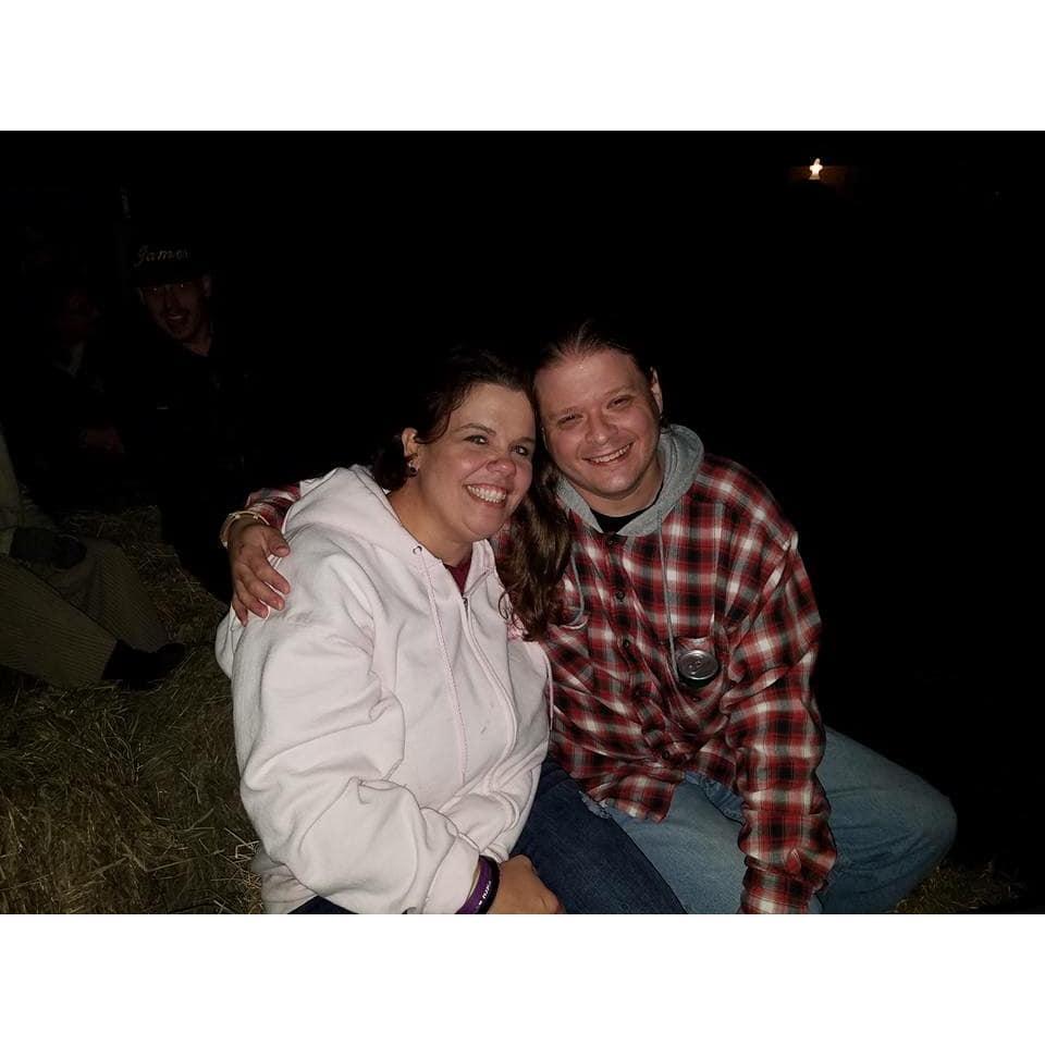 One of our first dates was at Halloween hay ride.