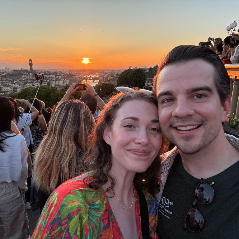 One of many beautiful sunsets together (this one in Florence)