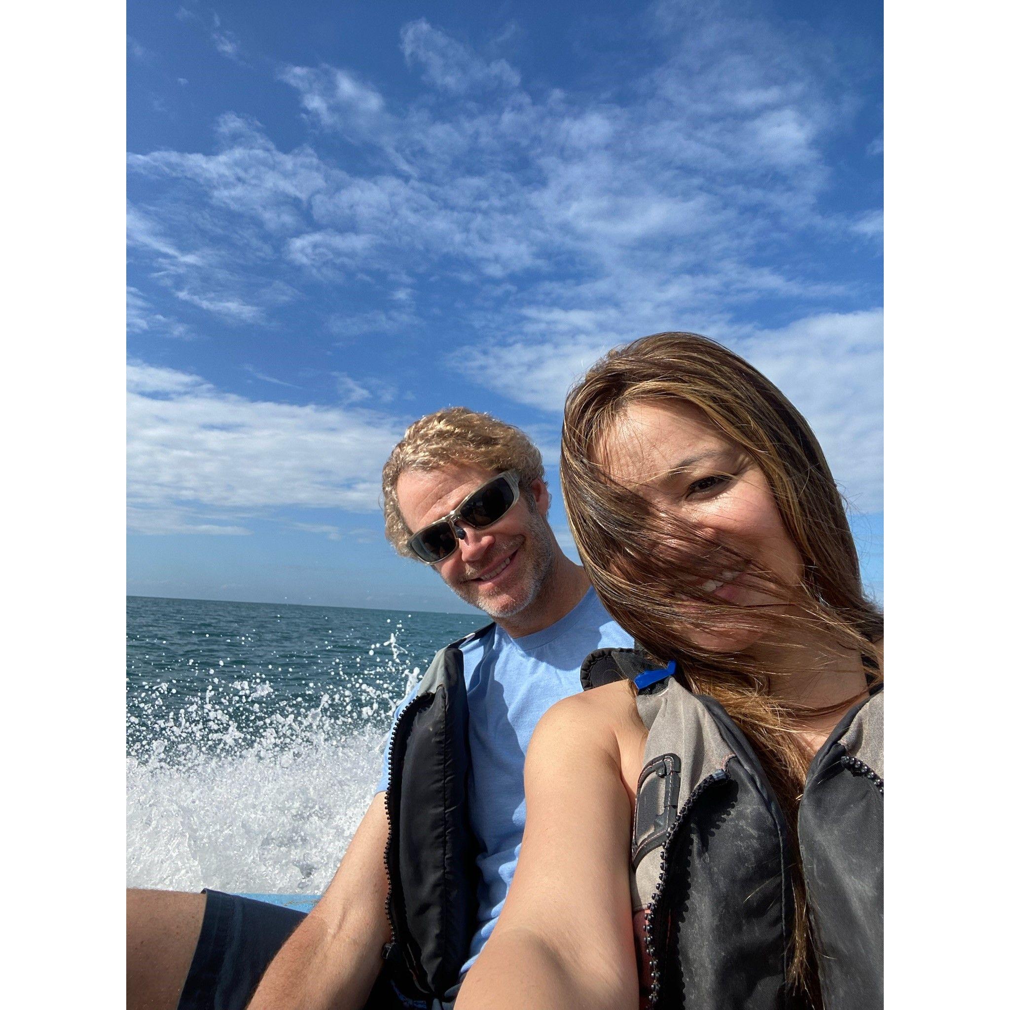 Boat ride out to one of the many Cayes.