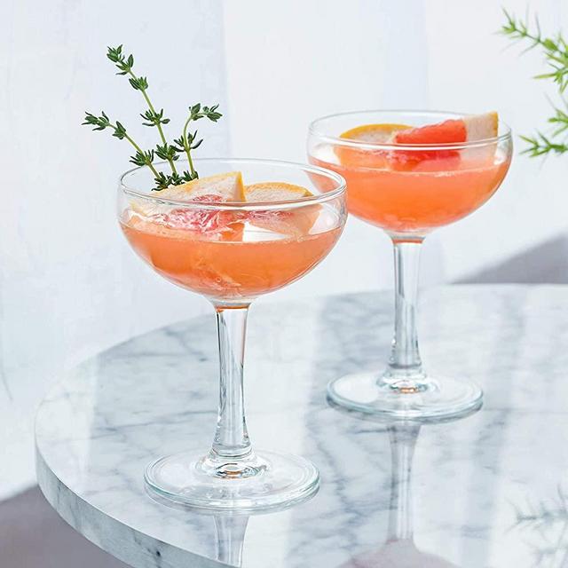Modern Coupe Cocktail Glasses [Set of 4, 5.5oz] Fancy Martini Glass Set, Crystal Glassware Sets for Drinking Champagne, Margarita, Cocktails, Stemmed Drinkware, Classy Collection for Part or Wedding