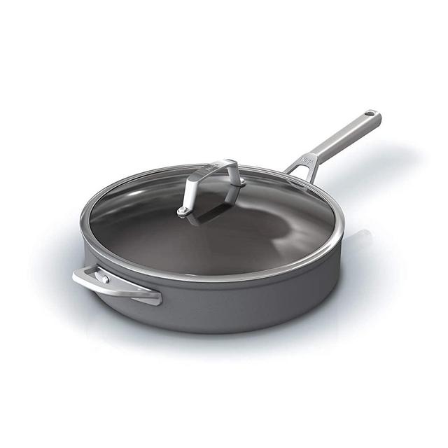 Ninja C30150 Foodi NeverStick Premium Hard-Anodized 5-Quart Sauté Pan with Glass Lid, slate grey