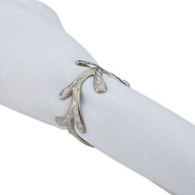 Saro Lifestyle Vine Napkin Rings in Silver (Set of 4)