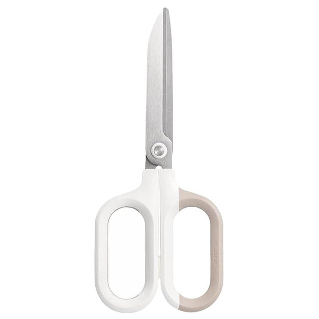 EZWORK Multipurpose Scissors, Comfort-Grip Handles Sharp Scissors for Office Home School Craft Sewing Fabric Supplies (7", White-1)