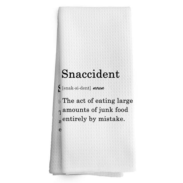 TAEDIN Funny Snaccident Kitchen Towels Decor, Hostess Gift Dish Towel 16x24 Inches, Funny Dish Towels with Sayings Decorative Absorbent Dishcloths Tea Towels for Kitchen Decor