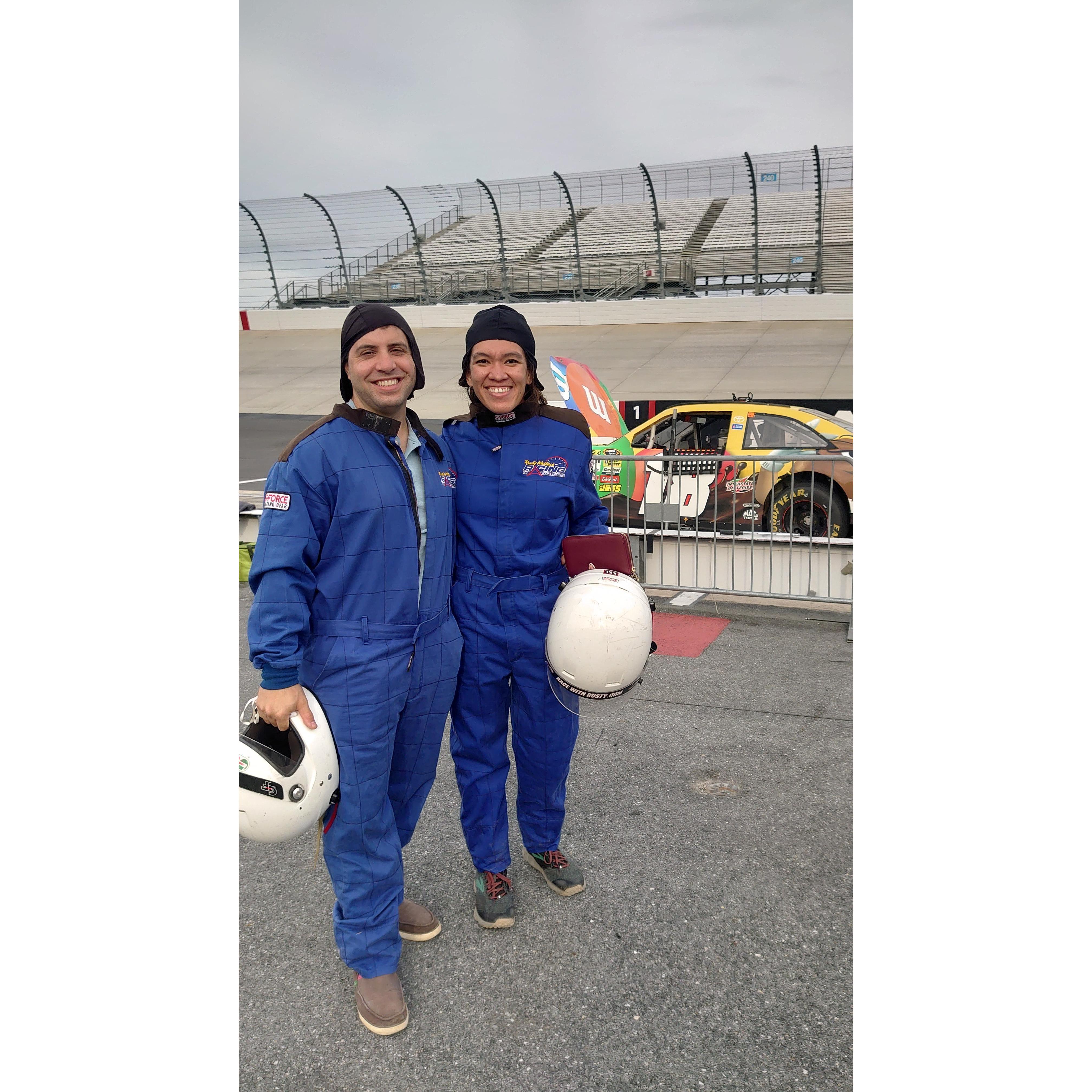 Our dear friends Ron and Elizabeth gifted us the NASCAR Racing experience! It was a thrill!