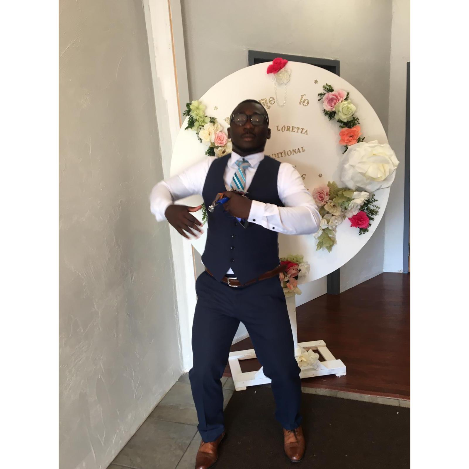 caught him dancing at a wedding.....this handsome man got the moves