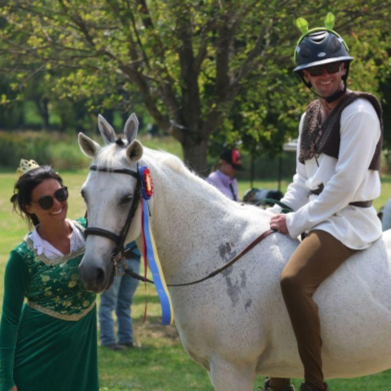 Of course Alex got Brian into horses... Brian's first and only horse show so far, where he won!