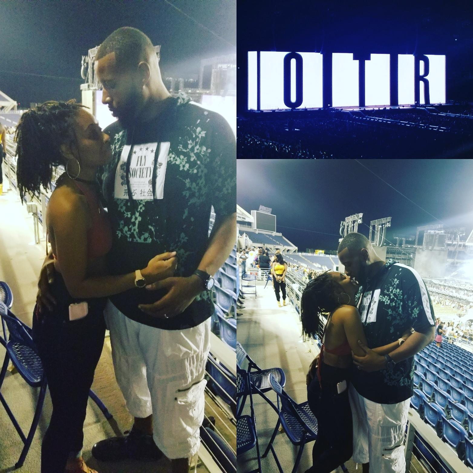 On The Run II Tour: He likes Jay-Z, I like Beyonce, so he surprised me with tickets to the concert!!! He works hard for those brownie points