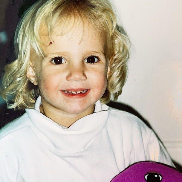 Baby Maggi with Barney peeking in