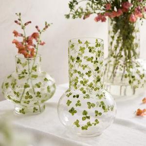 Pressed Floral Fluted Vase - Large