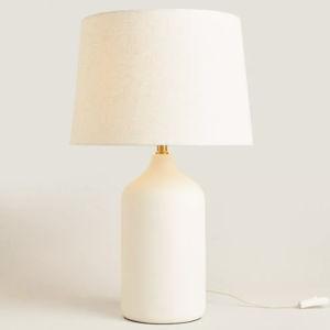 WHITE CERAMIC BASE TABLE LAMP
