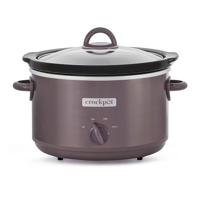Crock-Pot Manual Design Series 4.5 Quart Slow Cooker with 3 Cook Settings, Removable Dishwasher and Oven Friendly Stoneware for Meal Prep, Cafe Mocha