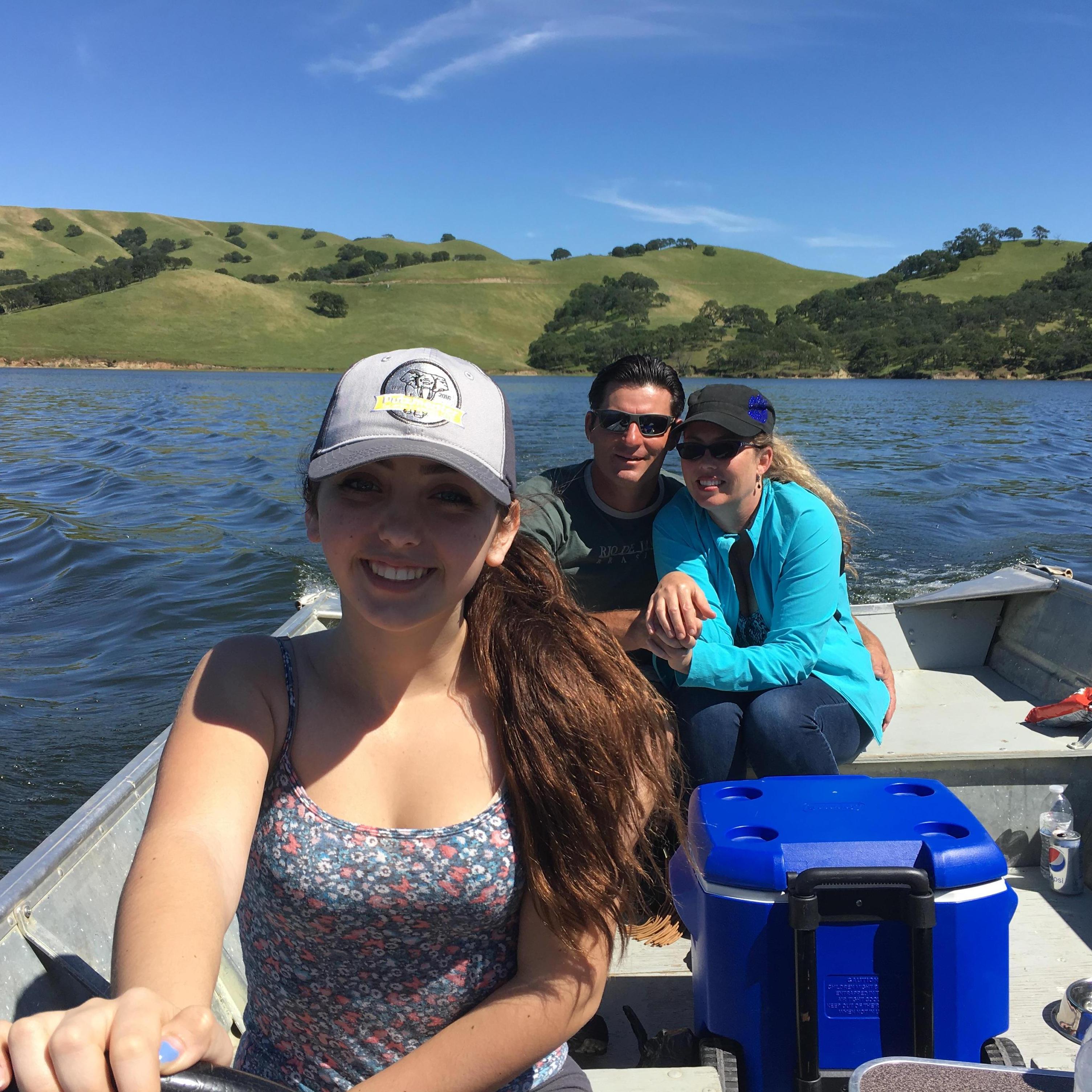 Taking a boat ride from Kate in Del Valle with Denise's parents - April of 2016