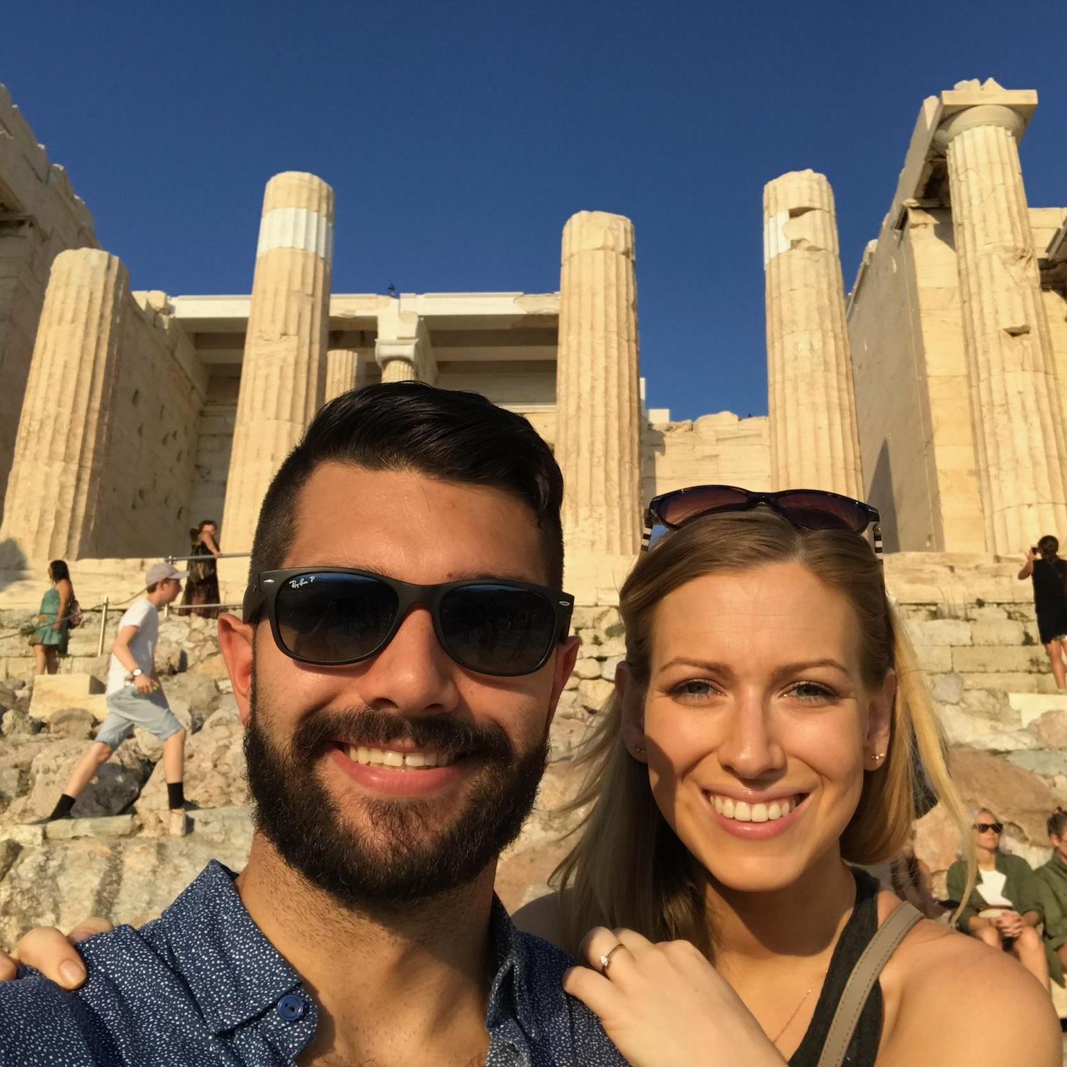 Atop the acropolis in Athens, Greece