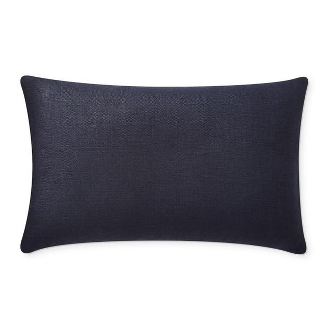 Reversible Belgian Linen Pillow Cover, 14" X 22", Navy/Oyster